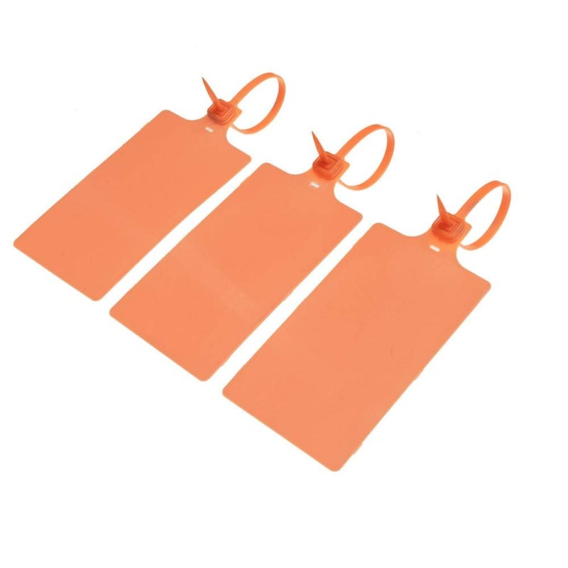 XF-Vel Plastic Seals Shipping Tags Logistics Use Big Sign Tie Large Label Tie  255mm Total Length  Package of 100pcs (Orange) - Image 1